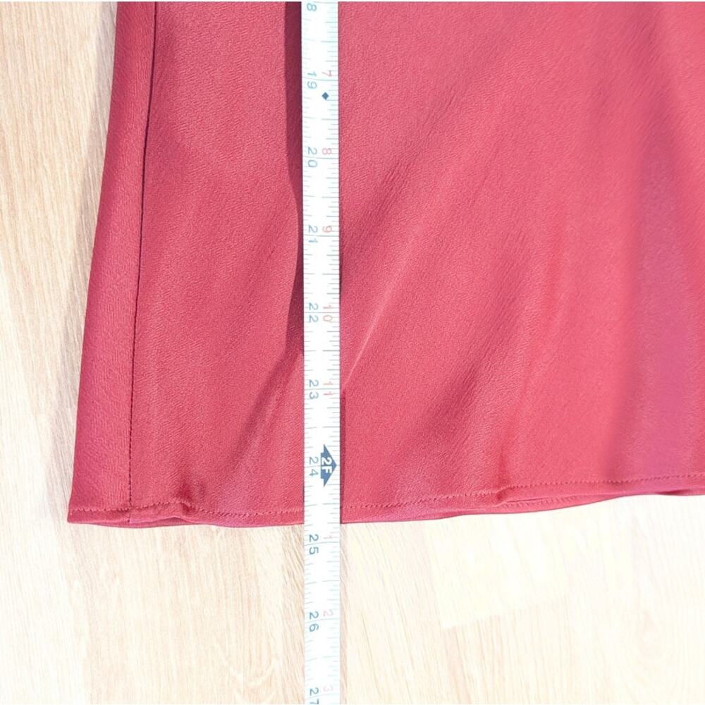 Frame Frayed Hem Satin Cami Top Womens S Burnt Henna Sleeveless V-neck - Picture 7 of 9